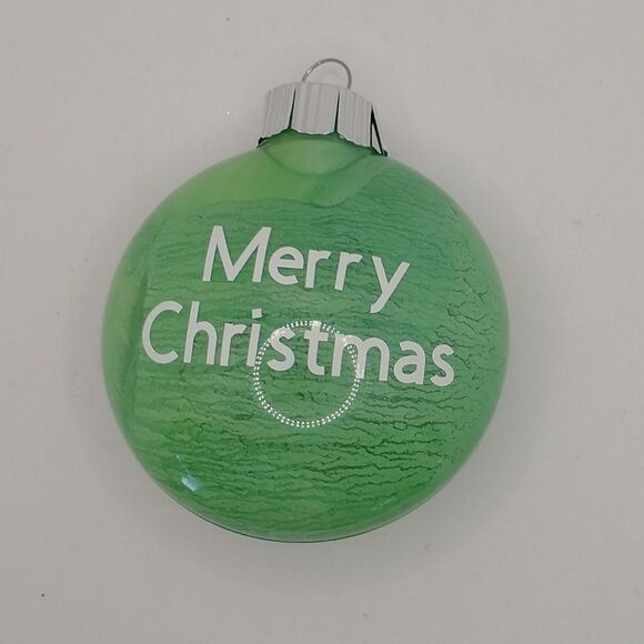 Handmade Green Ornament Merry Christmas Decorations Plastic Bulb - Picture 2 of 7